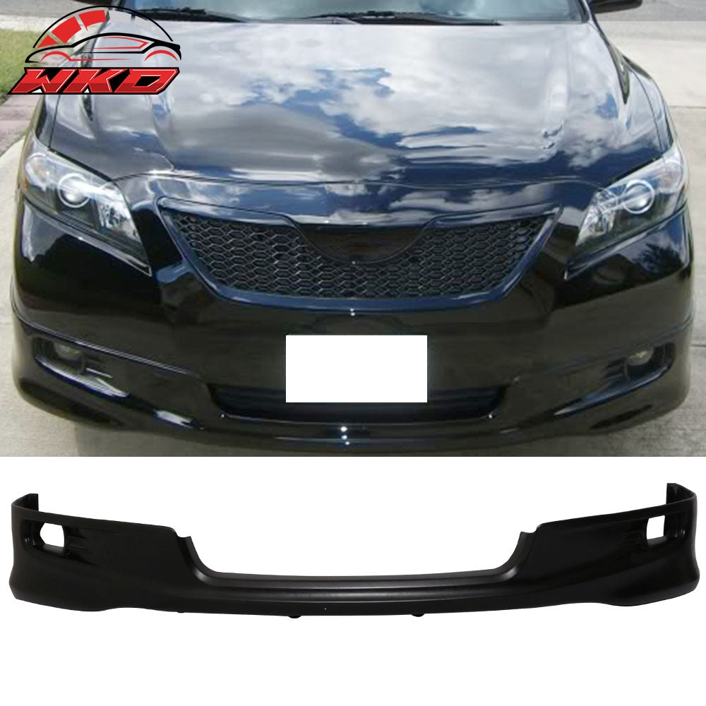 Fits 07-09 Toyota Camry Unpainted Black OE Factory SE Style Front Bumper Lip PU