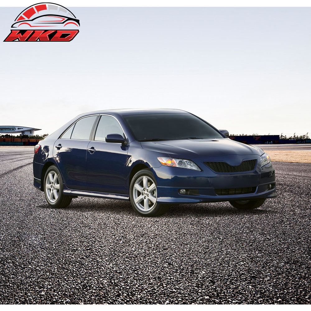 Fits 07-09 Toyota Camry Unpainted Black OE Factory SE Style Front Bumper Lip PU
