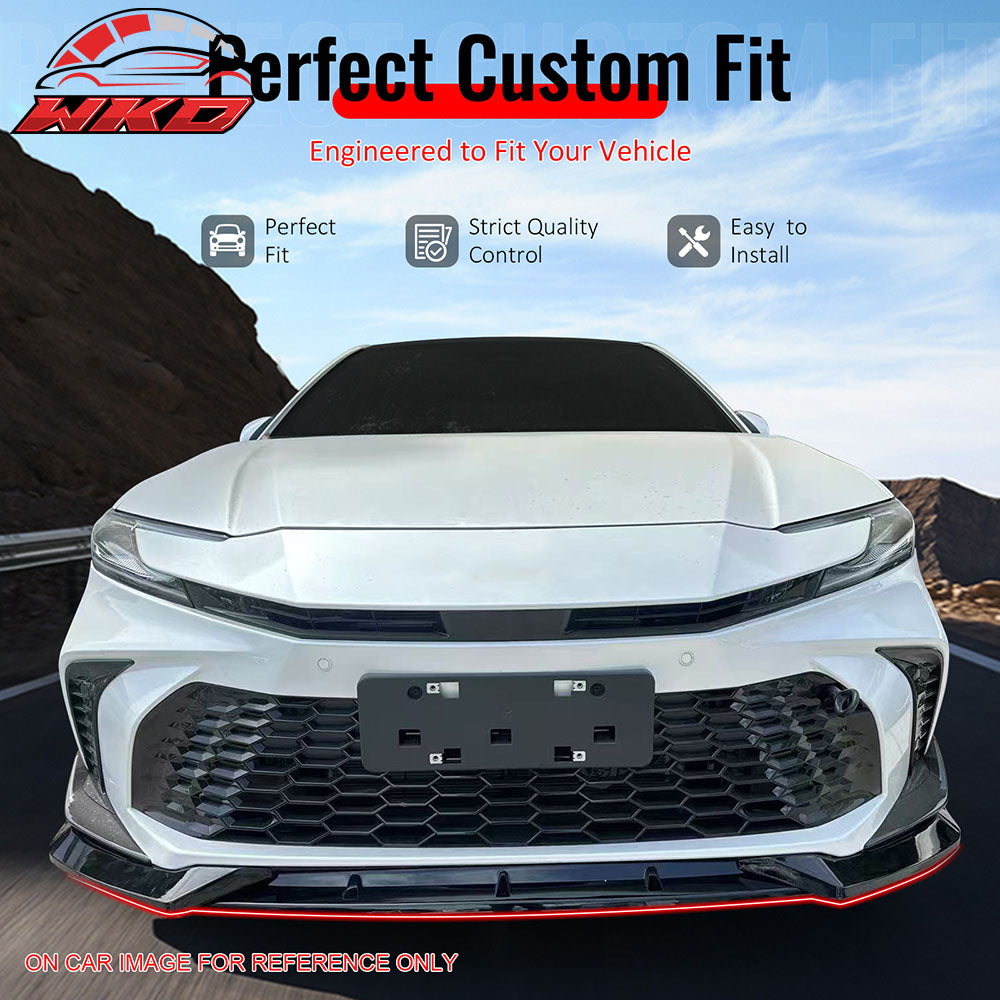 Fits 25-26 Toyota Camry SE XSE IKON V2 3PCS Front Bumper Lip Chin Matte Black