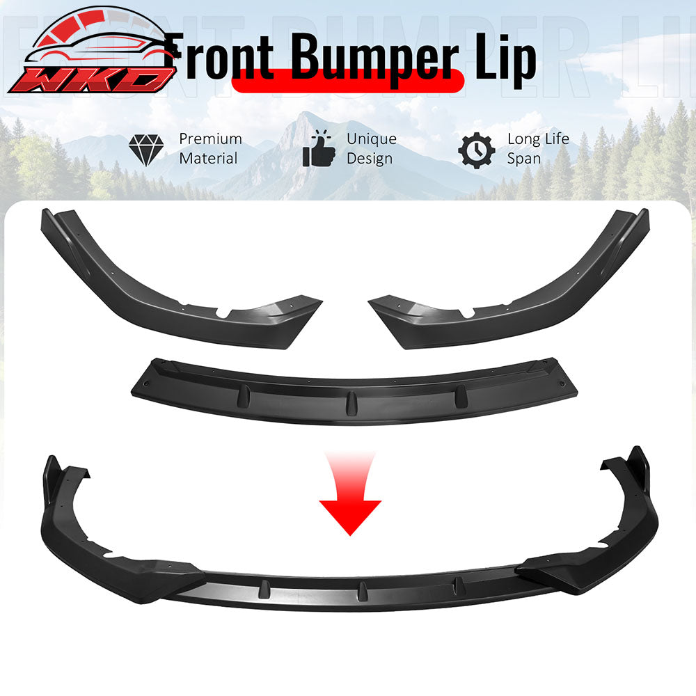 Fits 25-26 Toyota Camry SE XSE IKON V2 3PCS Front Bumper Lip Chin Matte Black