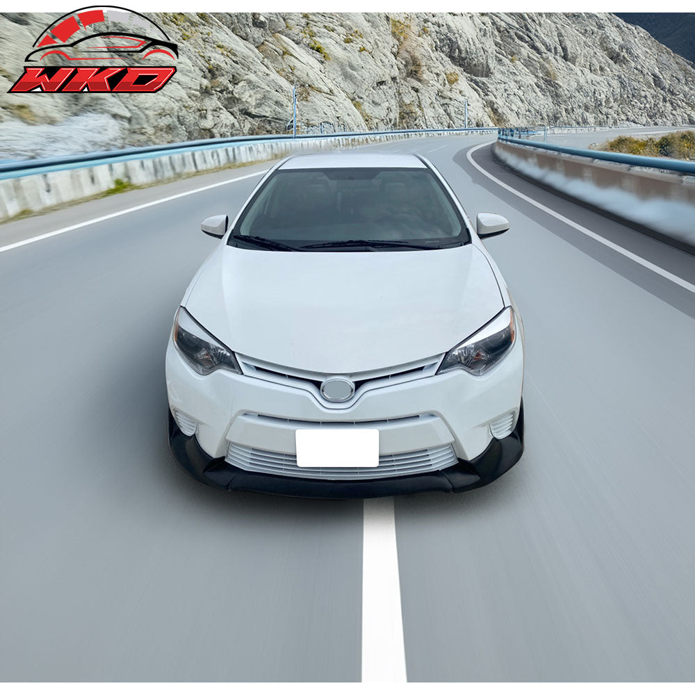 Fits 14-16 Toyota Corolla Base L LE Sport Style 3PCS Front Bumper Lip Spoiler PU