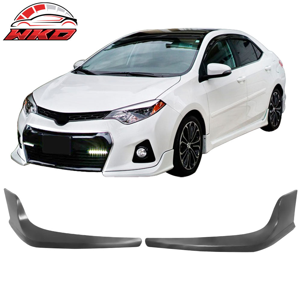 Fits 14-16 Toyota Corolla S Only Front Bumper Lip Spoiler Splitter Side Apron PU