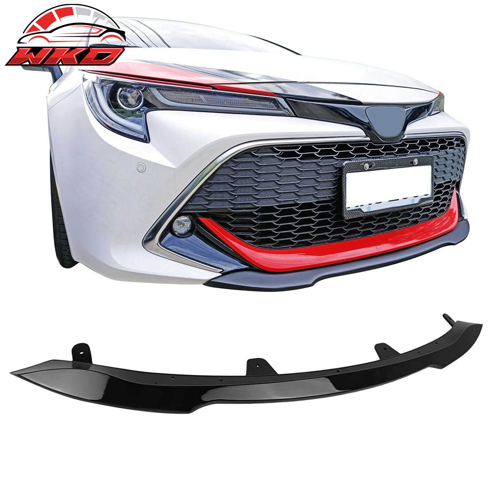 Fits 19-21 Toyota Corolla 5DR Front Bumper Lip Gloss Black ABS Spoiler Splitter