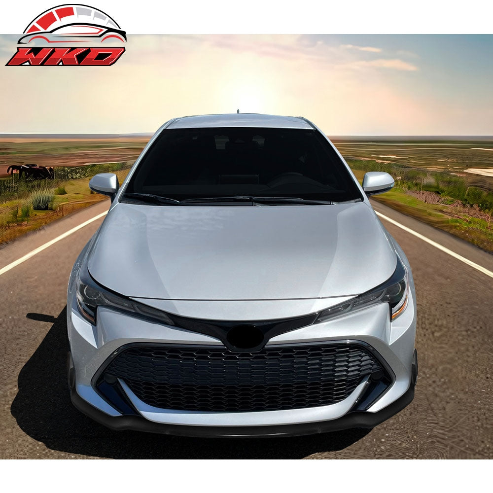 Fits 19-22 Toyota Corolla Hatchback TS Style 3PCS Front Bumper Lip Spoiler PU