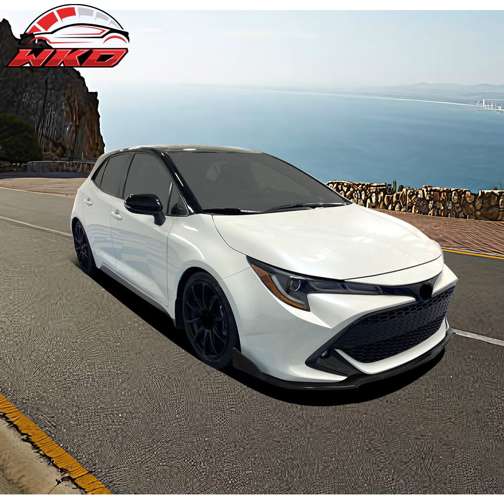 Fits 19-22 Toyota Corolla Hatchback TS Style 3PCS Front Bumper Lip Spoiler PU
