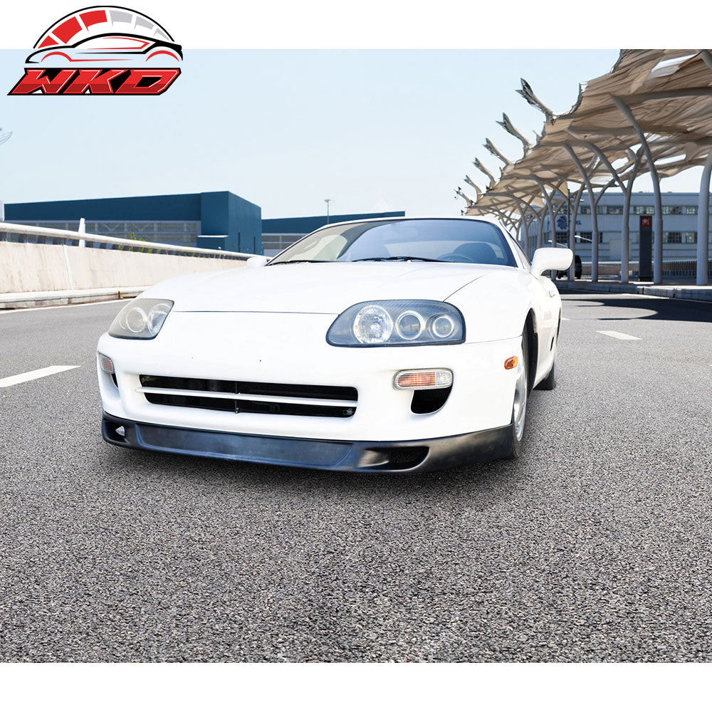 Fits 93-98 Toyota Supra V2 Style Front Bumper Lip Spoiler Splitter Unpainted PU