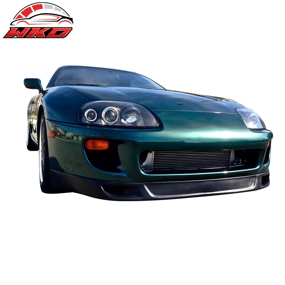 Fits 93-98 Toyota Supra V2 Style Front Bumper Lip Spoiler Splitter Unpainted PU