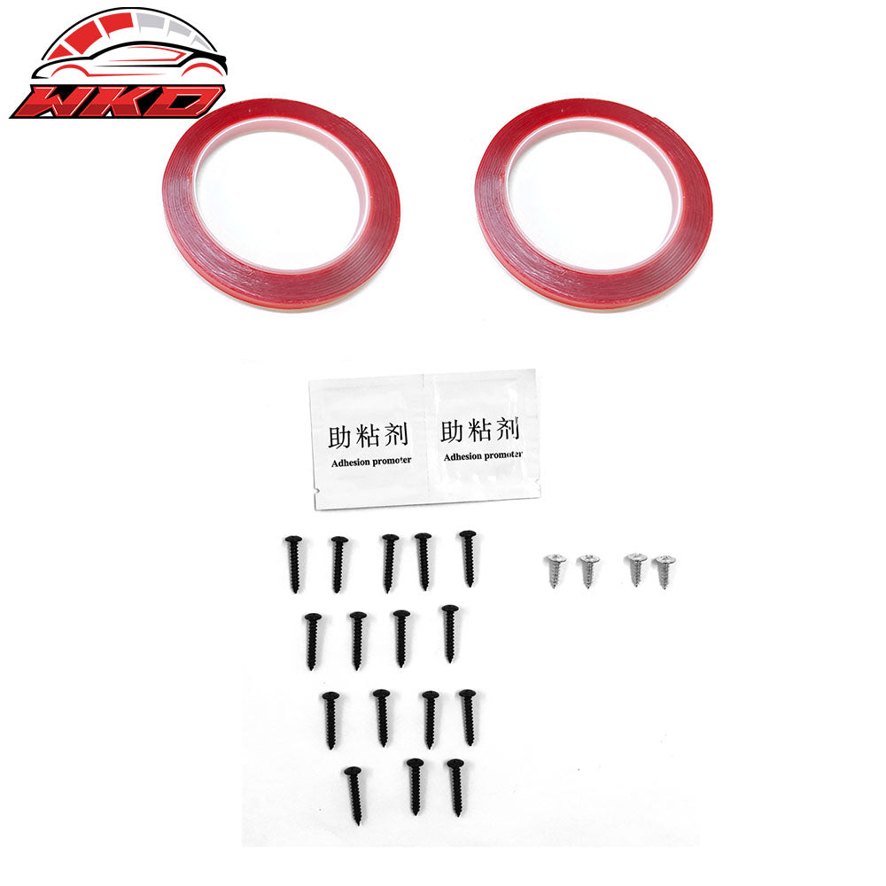 Fits 21-25 Tesla Model S Track Pack Style Front Bumper Lip Gloss Black 3PC Kit