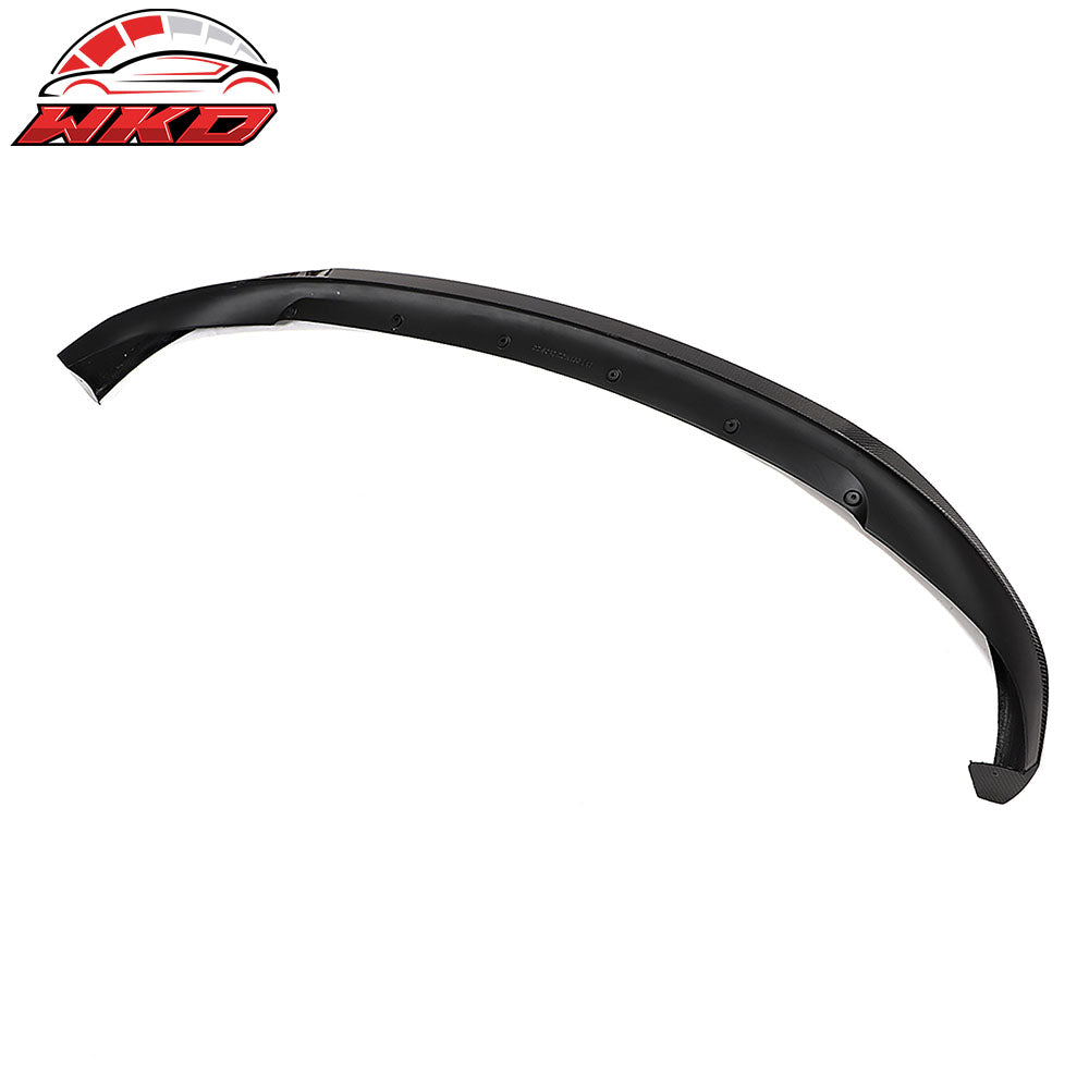Fits 20-25 Tesla Model Y Front Bumper Lip IKON Style Carbon Fiber Chin Spoiler