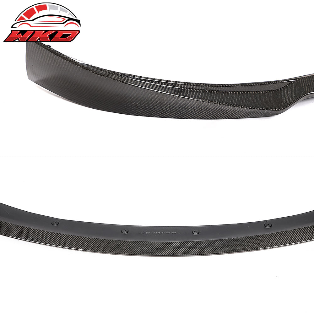 Fits 20-25 Tesla Model Y Front Bumper Lip IKON Style Carbon Fiber Chin Spoiler