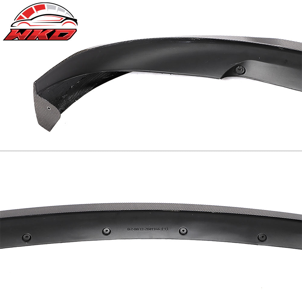 Fits 20-25 Tesla Model Y Front Bumper Lip IKON Style Carbon Fiber Chin Spoiler