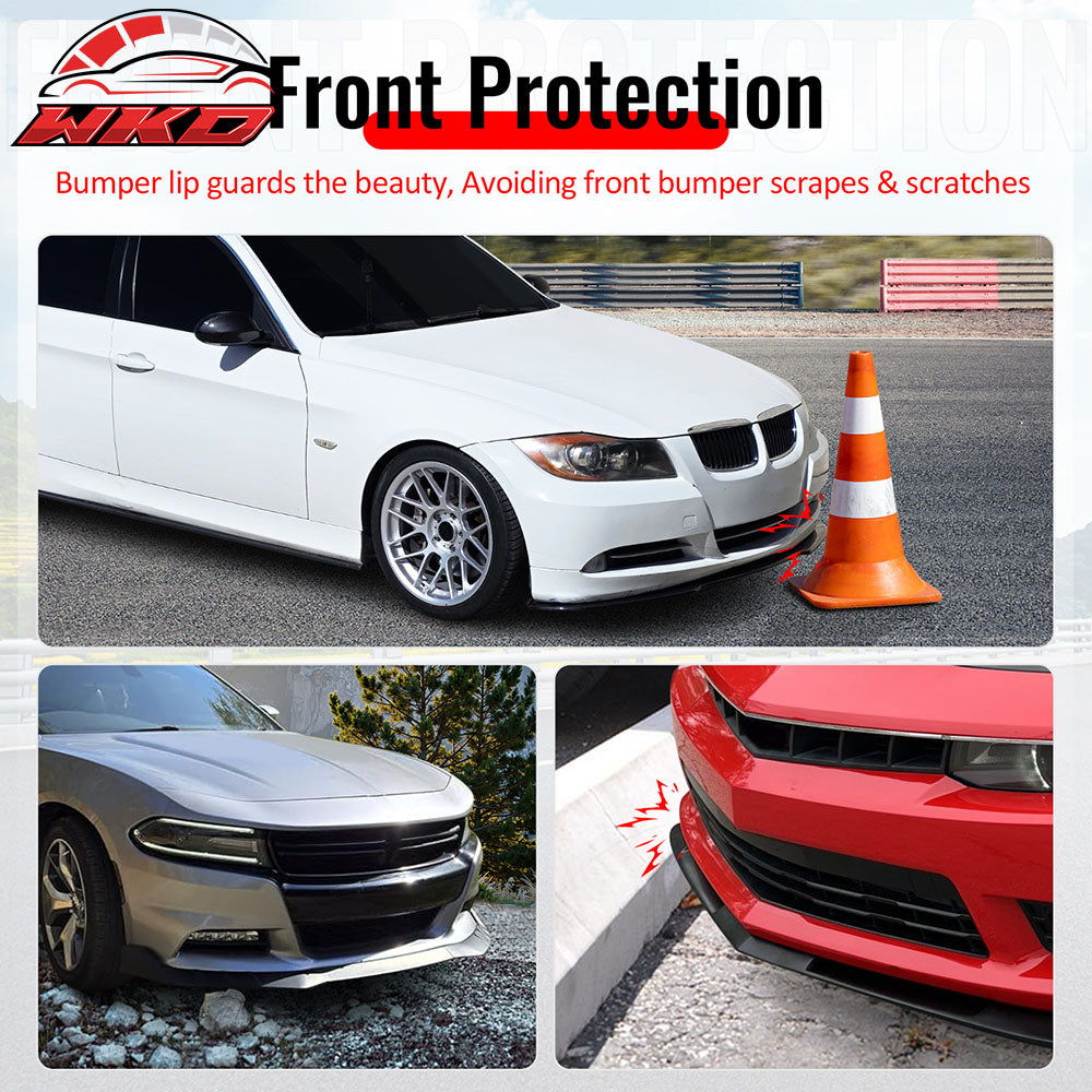 Fits 25-26 Tesla Model Y Juniper Front Bumper Lip 4PC Matte Black Car Spoiler