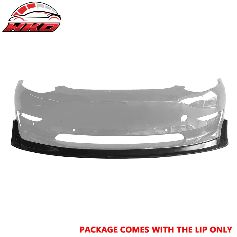 Fits 17-23 Tesla Model 3 MDA V2 Style Front Bumper Lip Spoiler Kit Unpainted PU