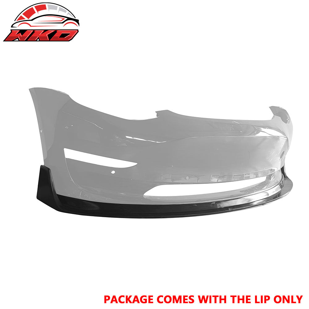 Fits 17-23 Tesla Model 3 MDA V2 Style Front Bumper Lip Spoiler Kit Unpainted PU