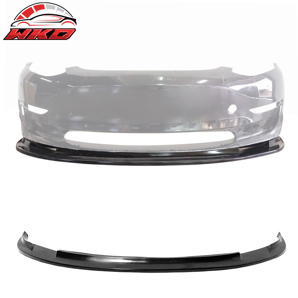 Fits 17-23 Tesla Model 3 MDA Style PU Front Bumper Lip Under Spoiler Unpainted