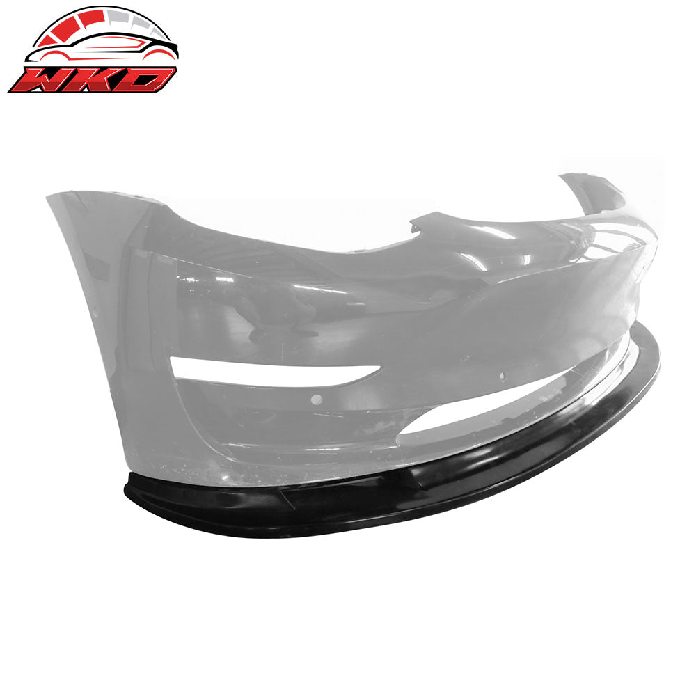 Fits 17-23 Tesla Model 3 MDA Style PU Front Bumper Lip Under Spoiler Unpainted