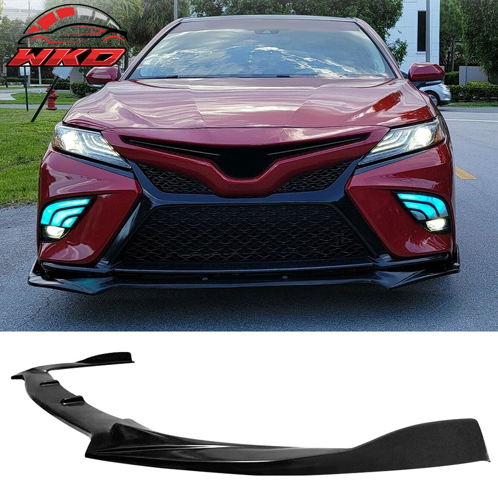 Wholesale 18-20 Toyota Camry SE XSE GT Style PU Front Bumper Lip Spoiler Unpainted - Wikond Auto