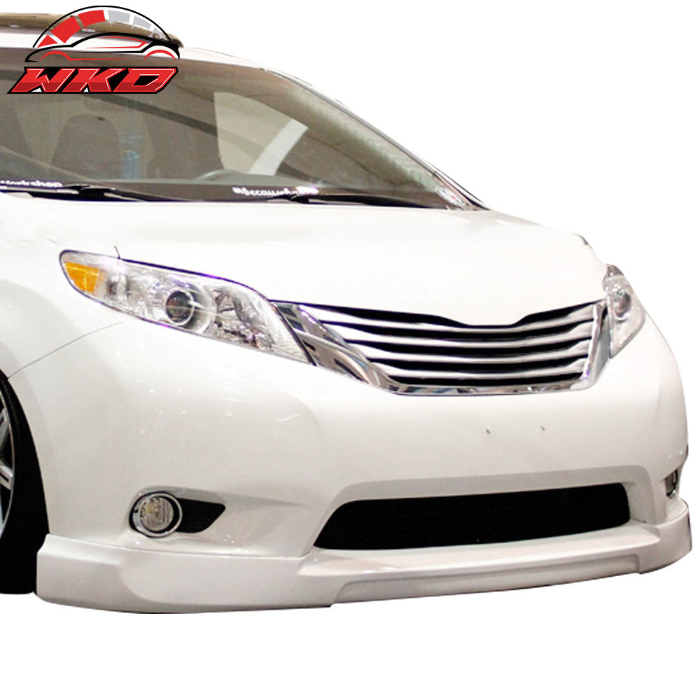 Fits 11-17 Toyota Sienna CK Style Front Bumper Lip Spoiler Splitter Unpainted PU