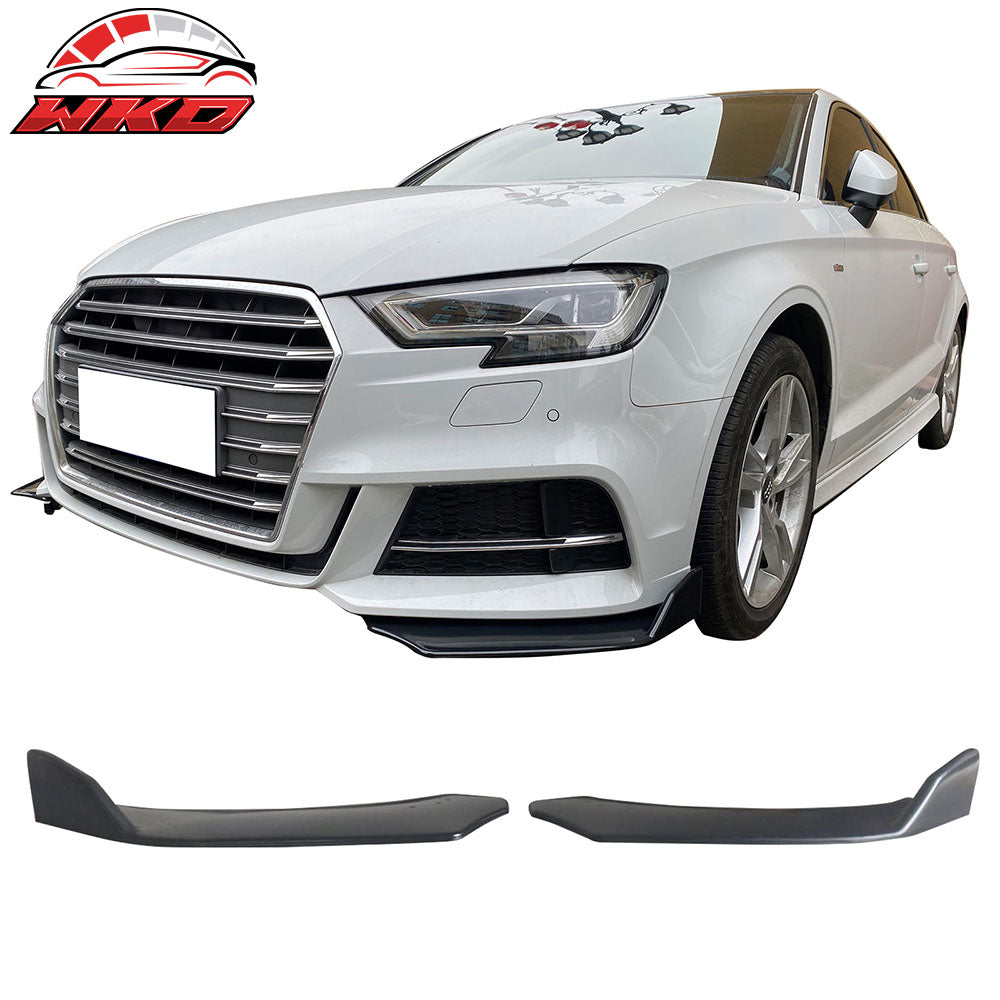 Universal V3 Style Front Bumper Lip Spoiler Splitters Protector PU Unpainted 2PC