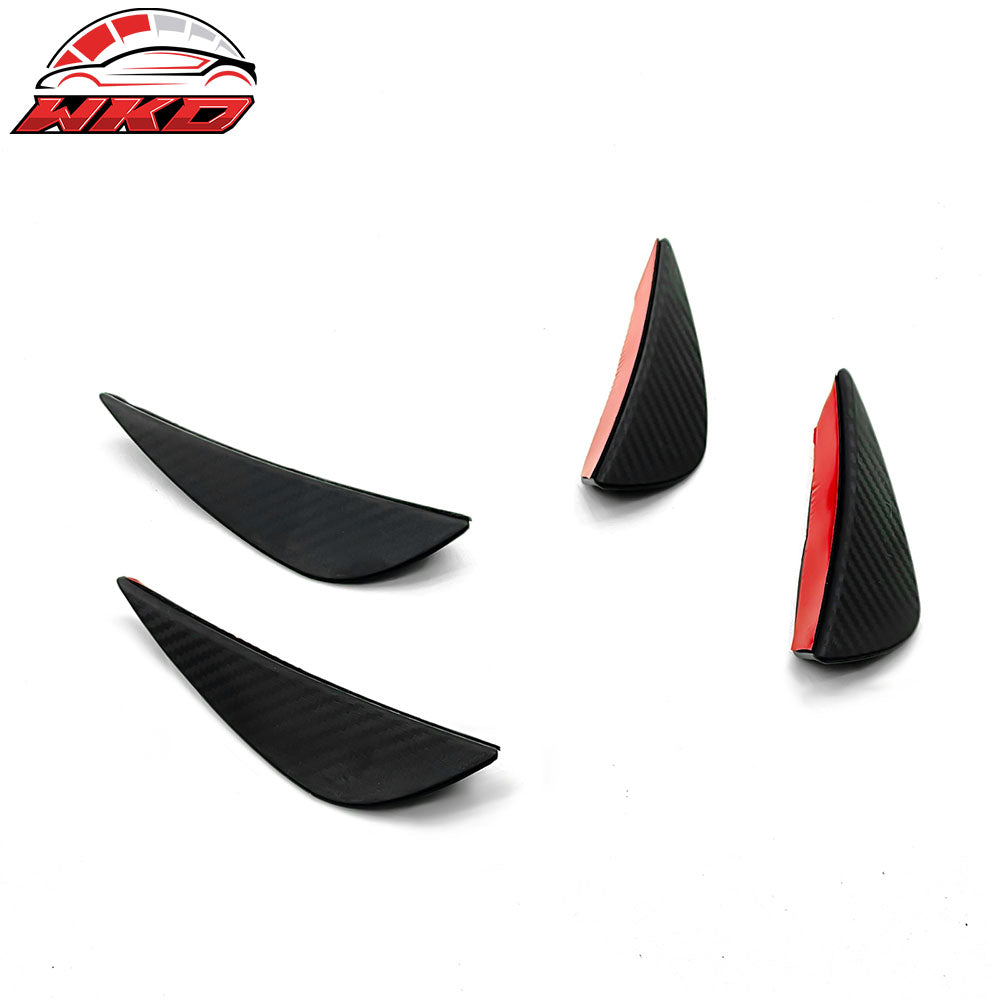 Wholesale Universal Fitment Black Carbon Fiber Print Front Bumper Lip Splitter Canards Fin
