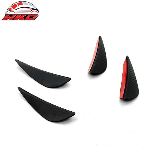 Wholesale Universal Fitment Black Carbon Fiber Print Front Bumper Lip Splitter Canards Fin