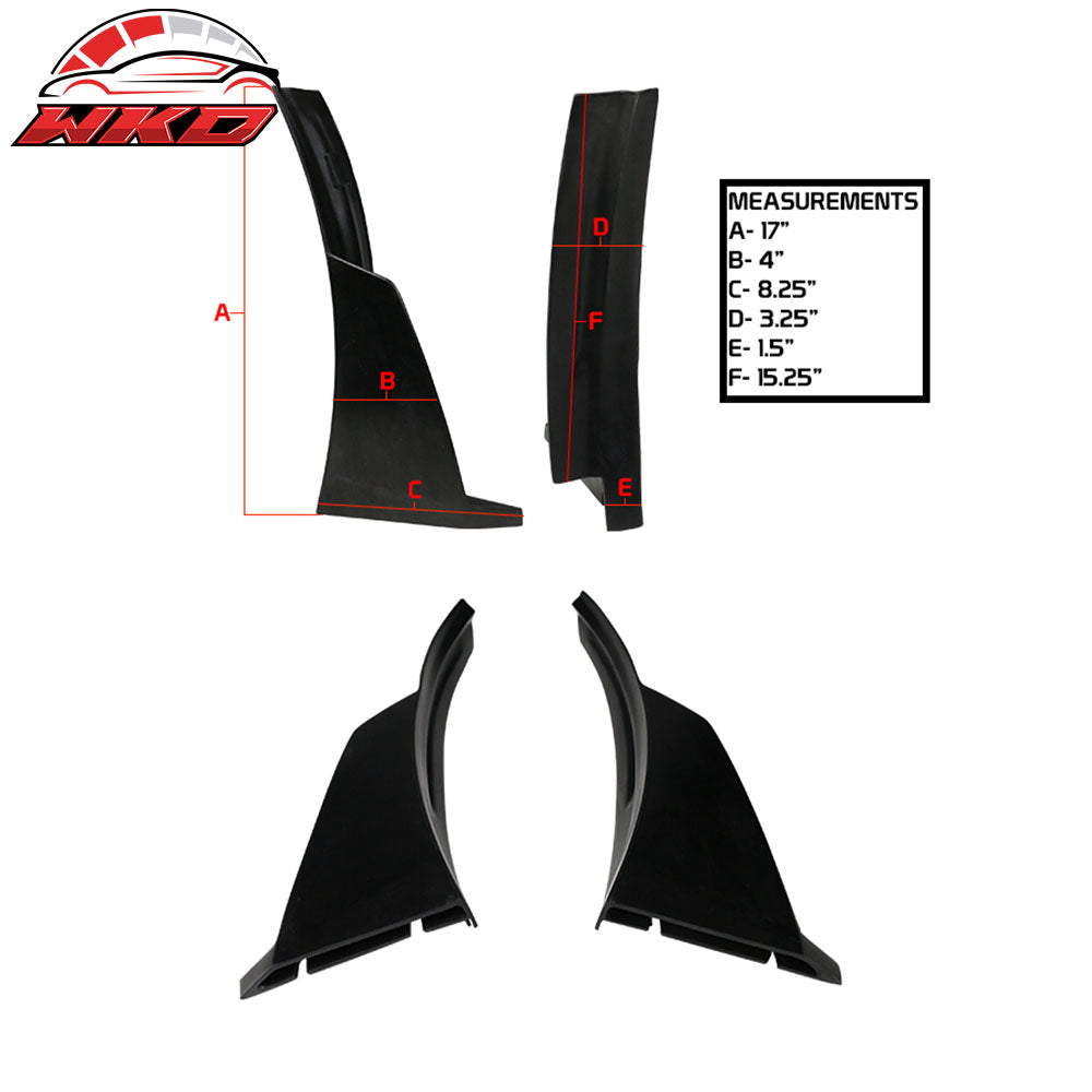 Universal IKON Style 2PCS Front Bumper Lip Splitter Corner Winglets Canard PU