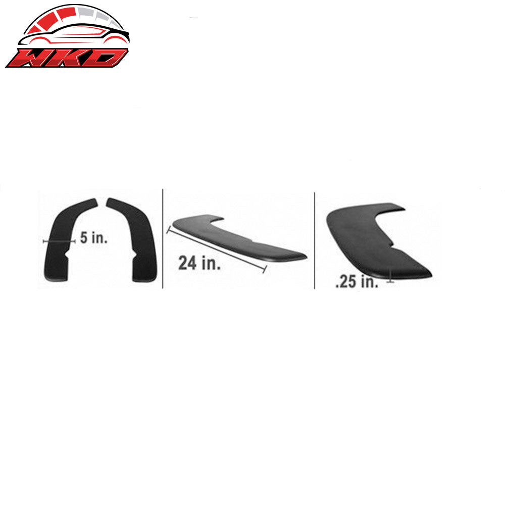 Universal Fits Type 3 Style Front Bumper Splitters Quick Lip PU 24x5 Inch 2PCS