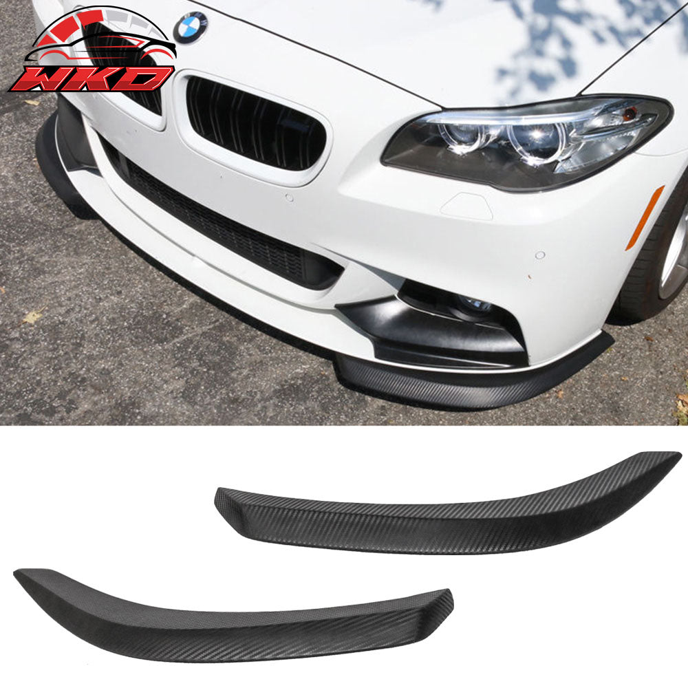 Universal 27"x9" Carbon Fiber Print 2PC Front Rear Bumper Lip Splitters Apron PU