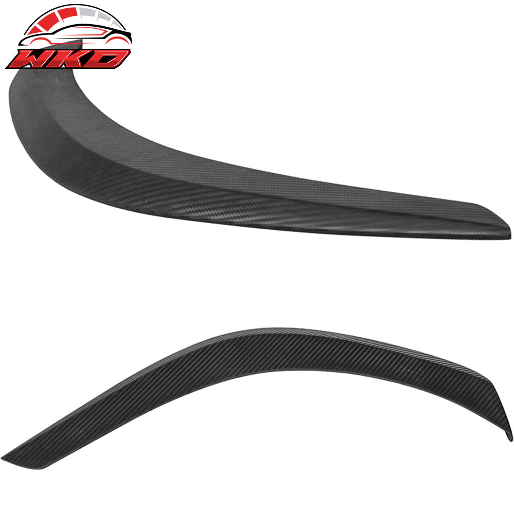 Universal 27"x9" Carbon Fiber Print 2PC Front Rear Bumper Lip Splitters Apron PU