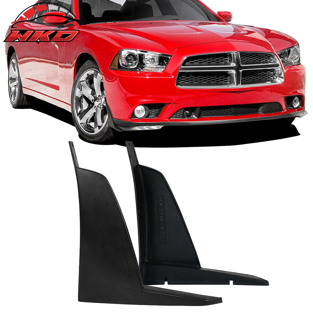 Wholesale Fit 11-14 Dodge Charger RA Style Front Bumper Lip Splitter Corner Winglet PU 2PC - Wikond Auto
