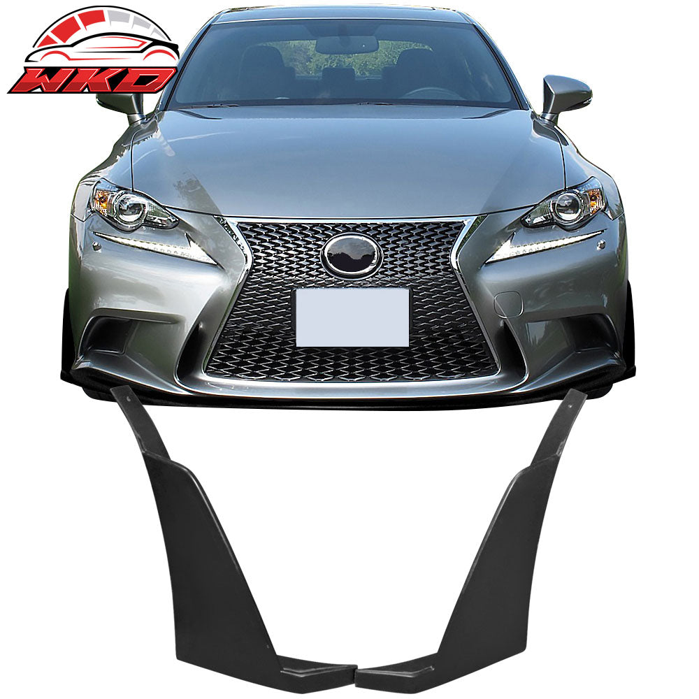 Fits 14-16 Lexus IS F Sport Front Bumper Lip Splitter Corner Winglets JDM Style