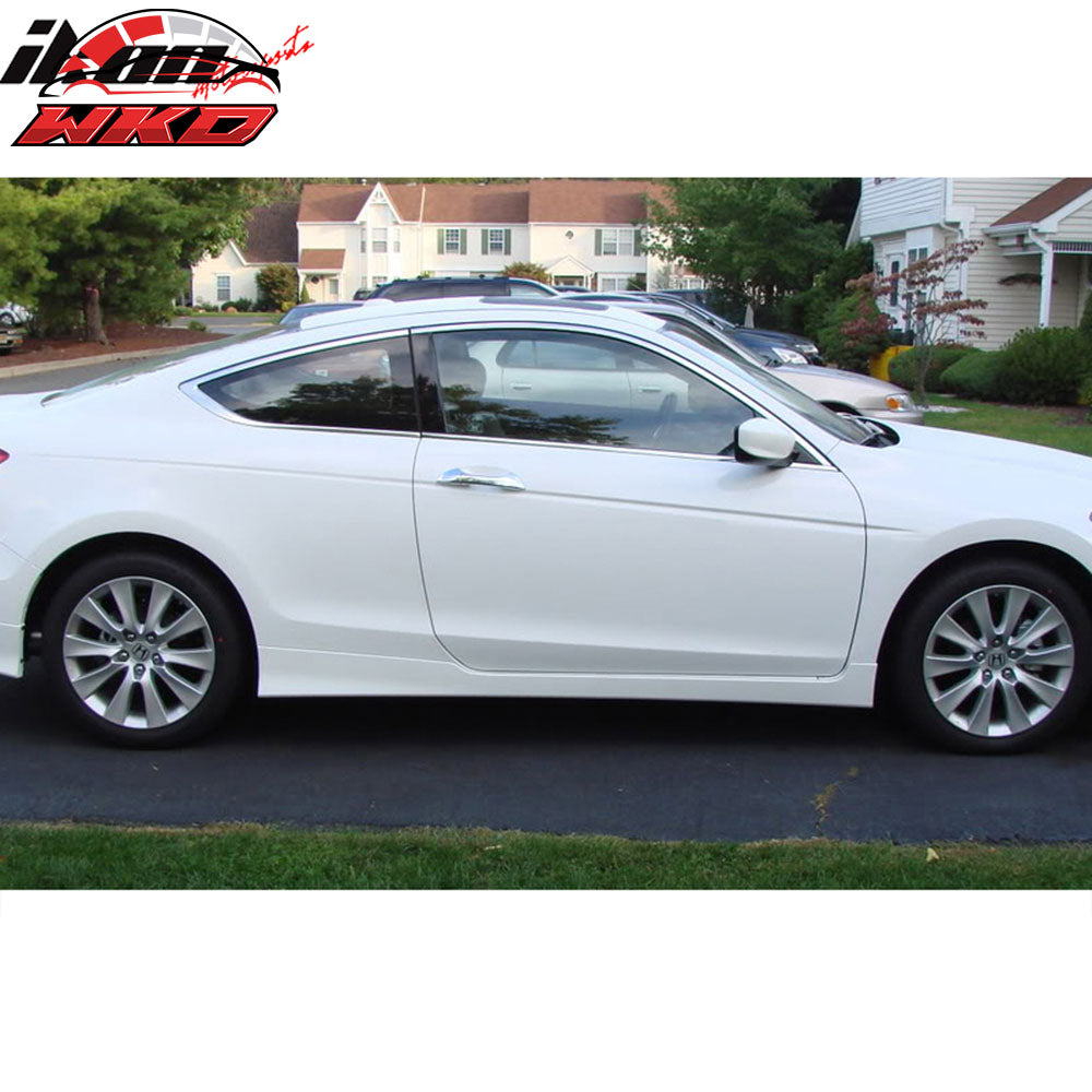 Fits 08-12 Accord 2D Coupe HFP PU Front Bumper Lip Spoiler+Side Skirts Vents