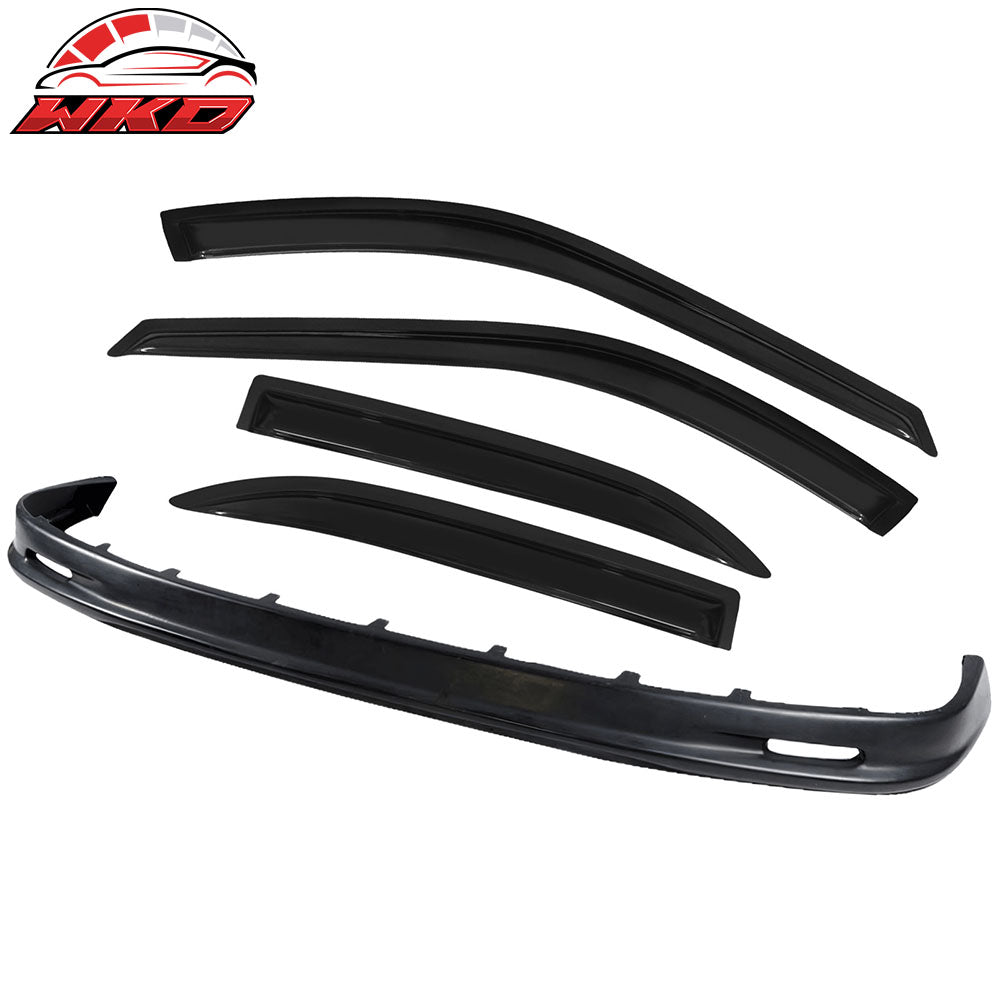 Fits 96-97 Honda Accord 4Dr Mugen Style Front Bumper Lip + Sun Window Visor