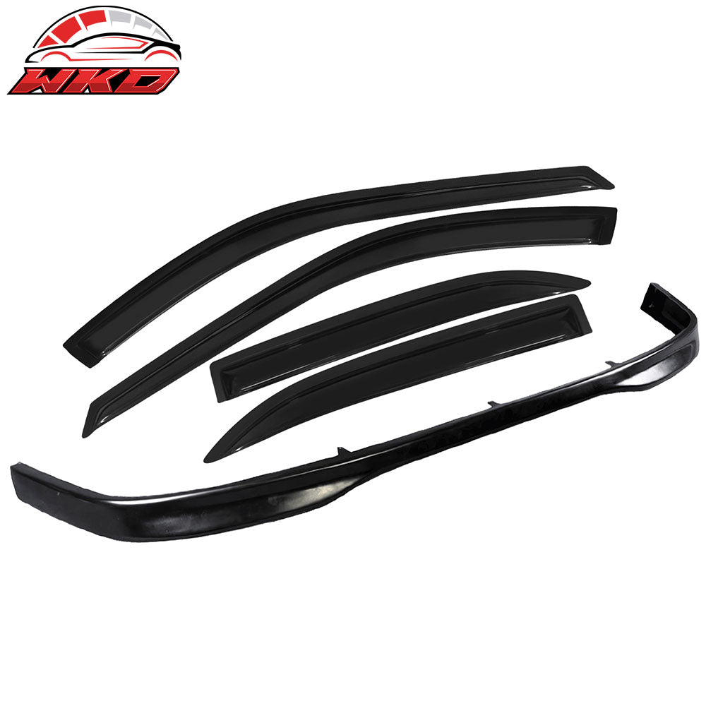 Fits 96-97 Honda Accord 4Dr TR Style Front Bumper Lip + Sun Window Visor