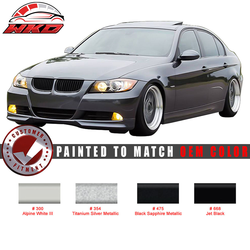 Fits 05-08 BMW E90 3-Series OE Style Front Bumper Lip Splitters OE Painted Color