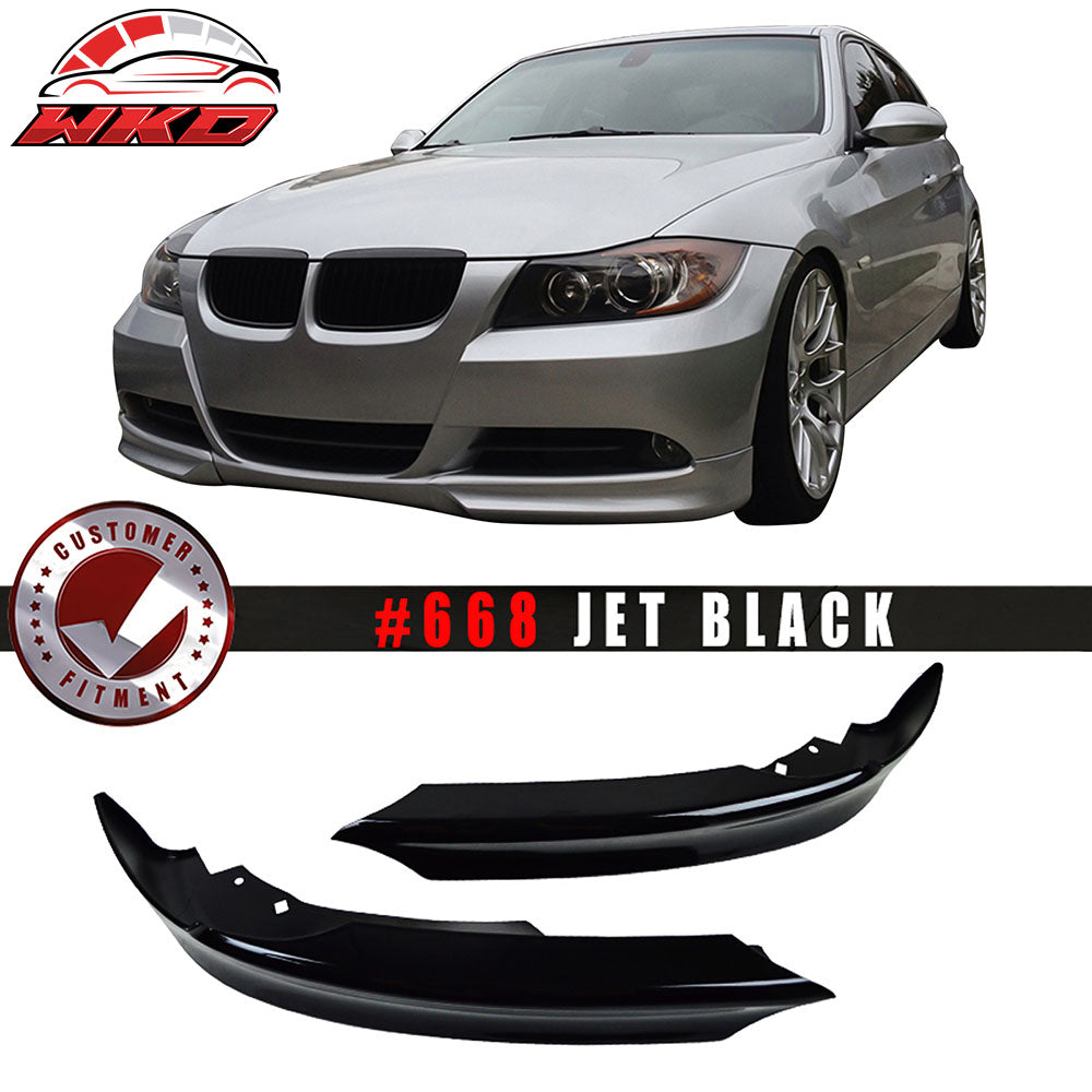 Fits 05-08 BMW E90 3-Series OE Style Front Bumper Lip Splitters OE Painted Color