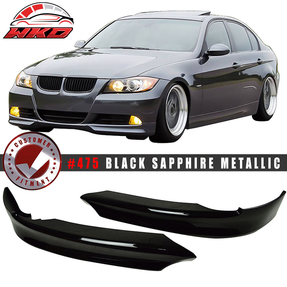 Fits 05-08 BMW E90 3-Series OE Style Front Bumper Lip Splitters OE Painted Color