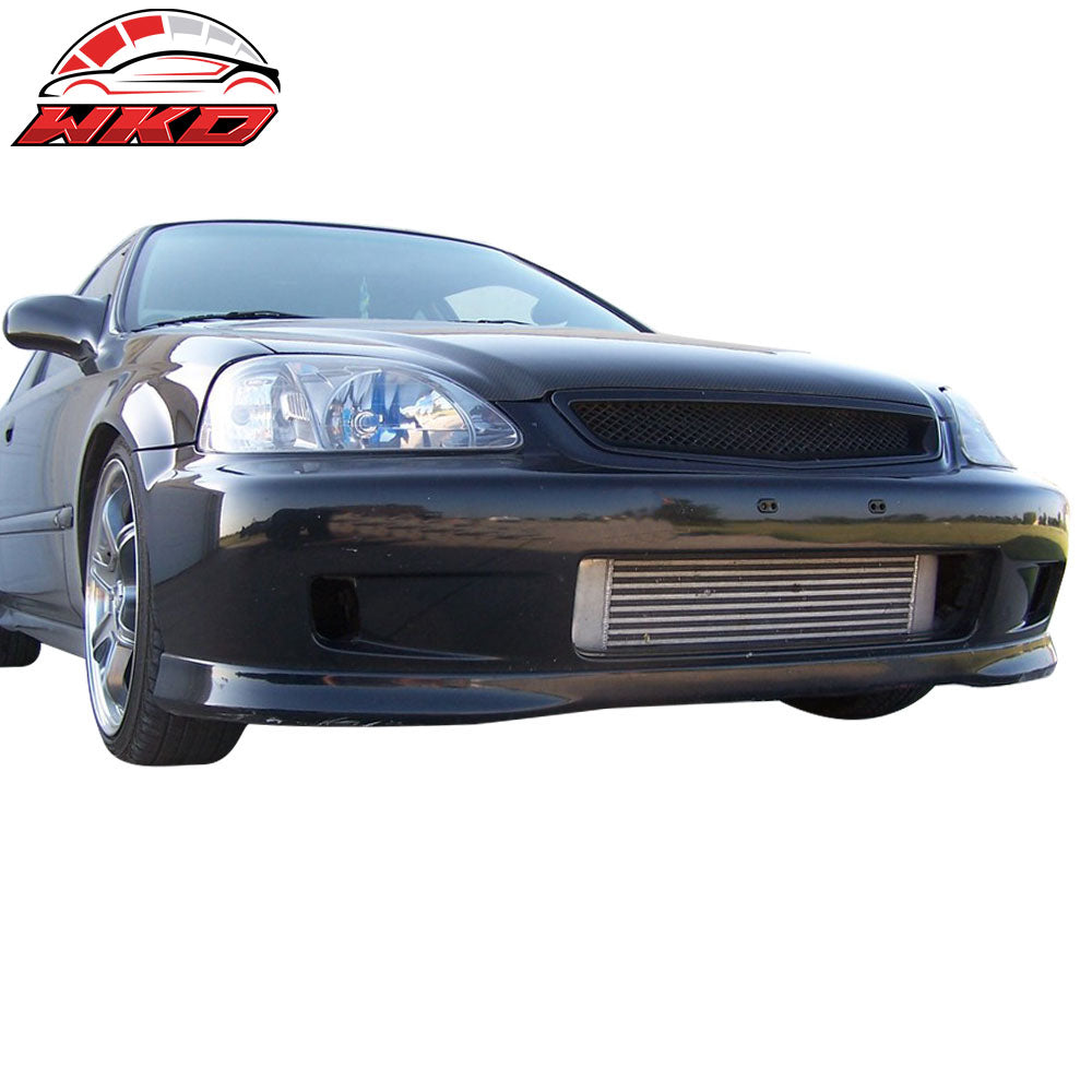 Fits 01-03 Honda Civic EM2 Coupe 2-Door TR Style Front + 2PCS Rear Bumper Lip PU