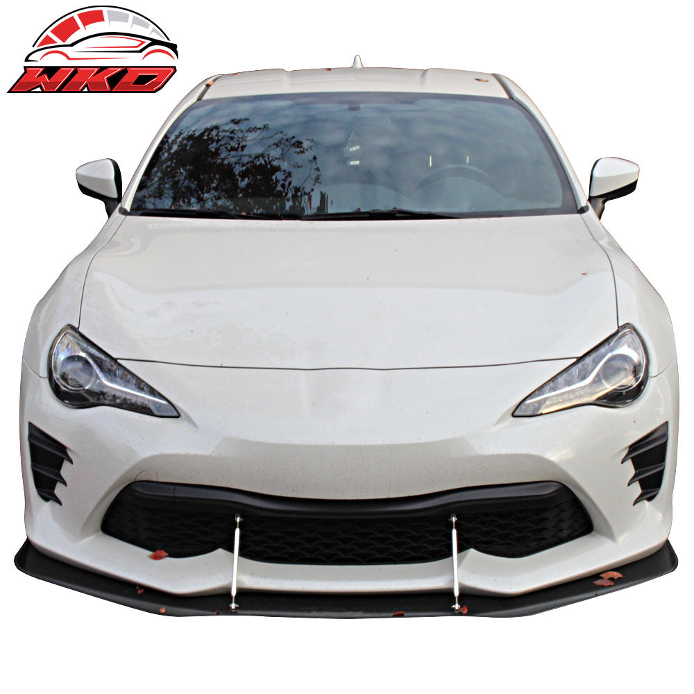 Fits 13-20 Toyota 86 Front Bumper Splitter With Rods & Hardware Matte Black - PP