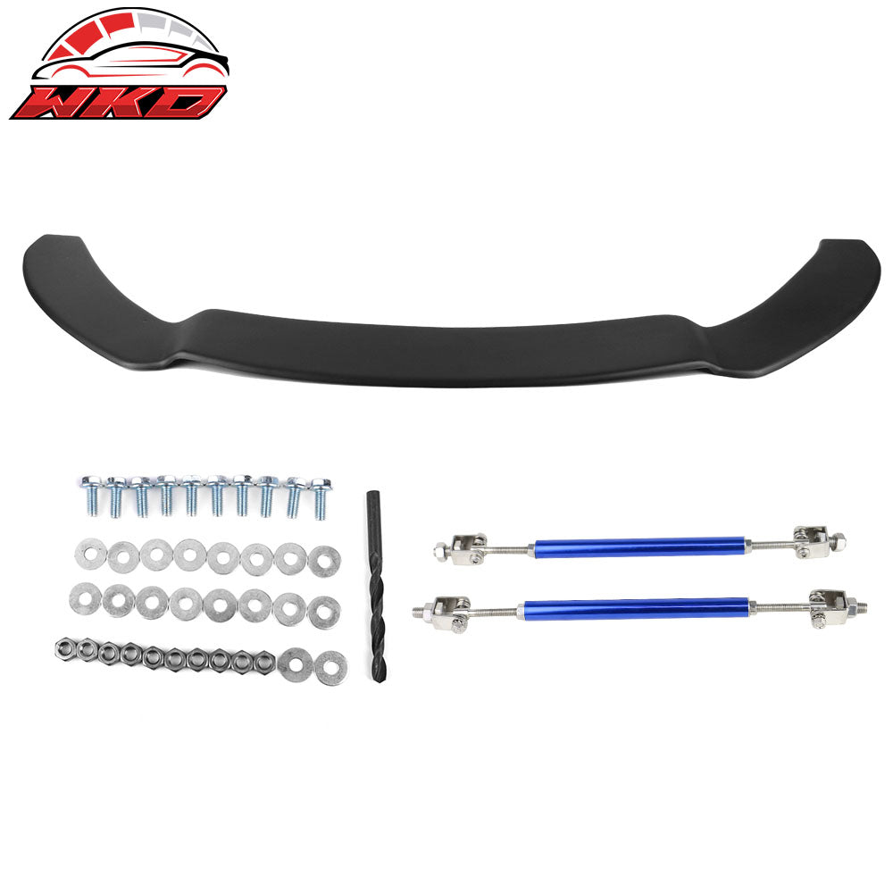 Fits 13-14 Ford Focus ST Matte Black Front Bumper Lip Spoiler PP + 2PC Strut Rod