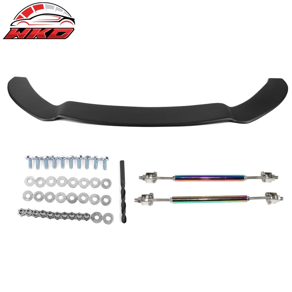 Fits 13-14 Ford Focus Front Splitter Lip Replacement Matte Black PP & NEO Rods