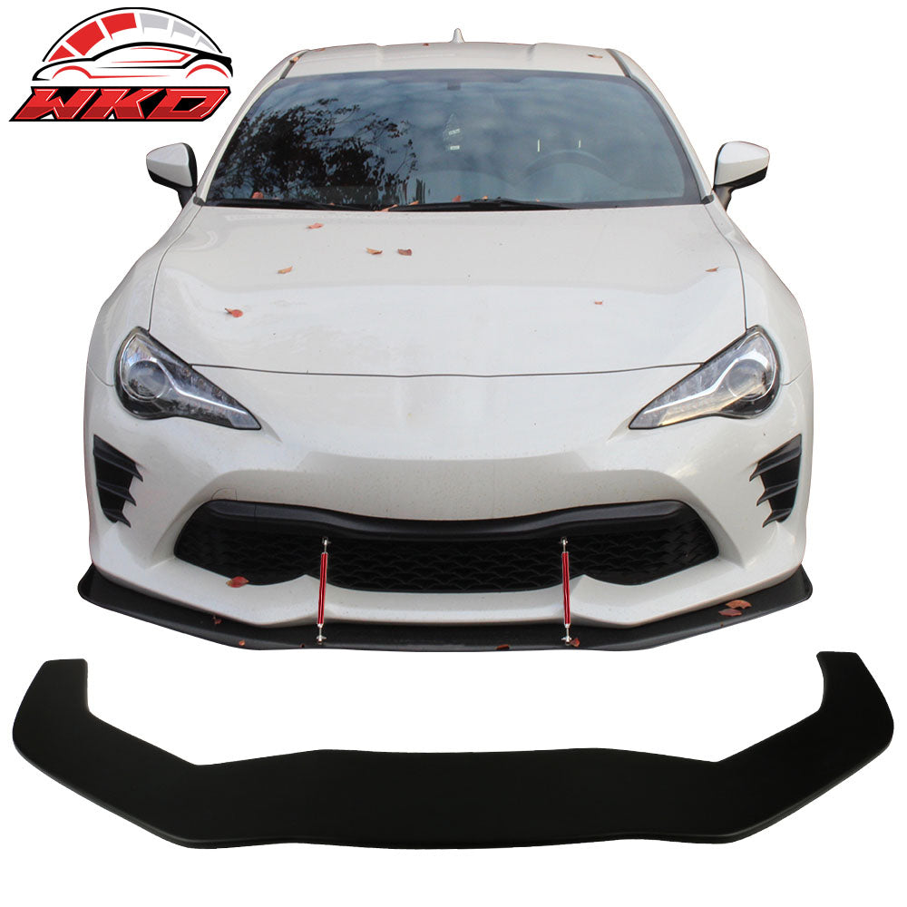 Fits 13-20 Toyota 86 Front Splitter w/ Hardware Matte Black - PP & Red Rods
