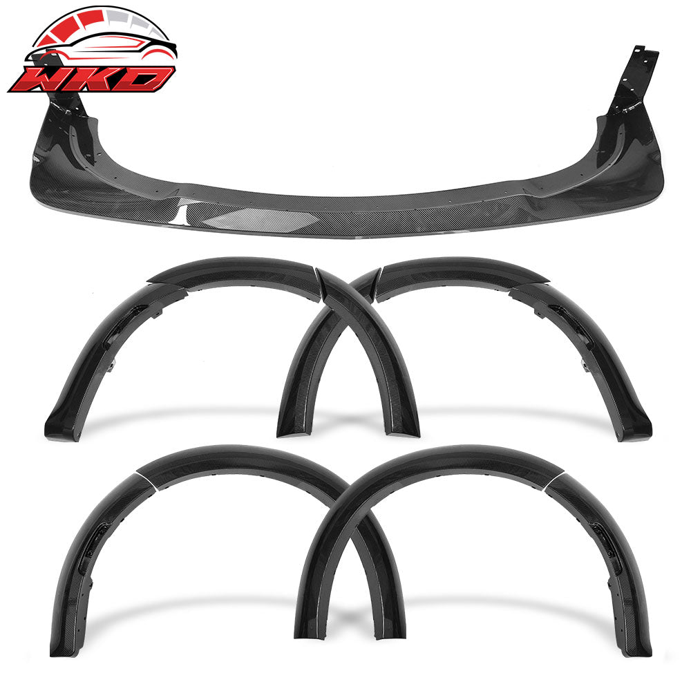 15-23 Charger Widebody Style Front Bumper Lip & Fender Flares 10PCS CFL ABS | Wholesale
