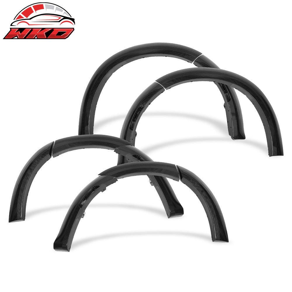 Fits 15-23 Charger Widebody Style Front Bumper Lip & Fender Flares 10PCS CFL ABS