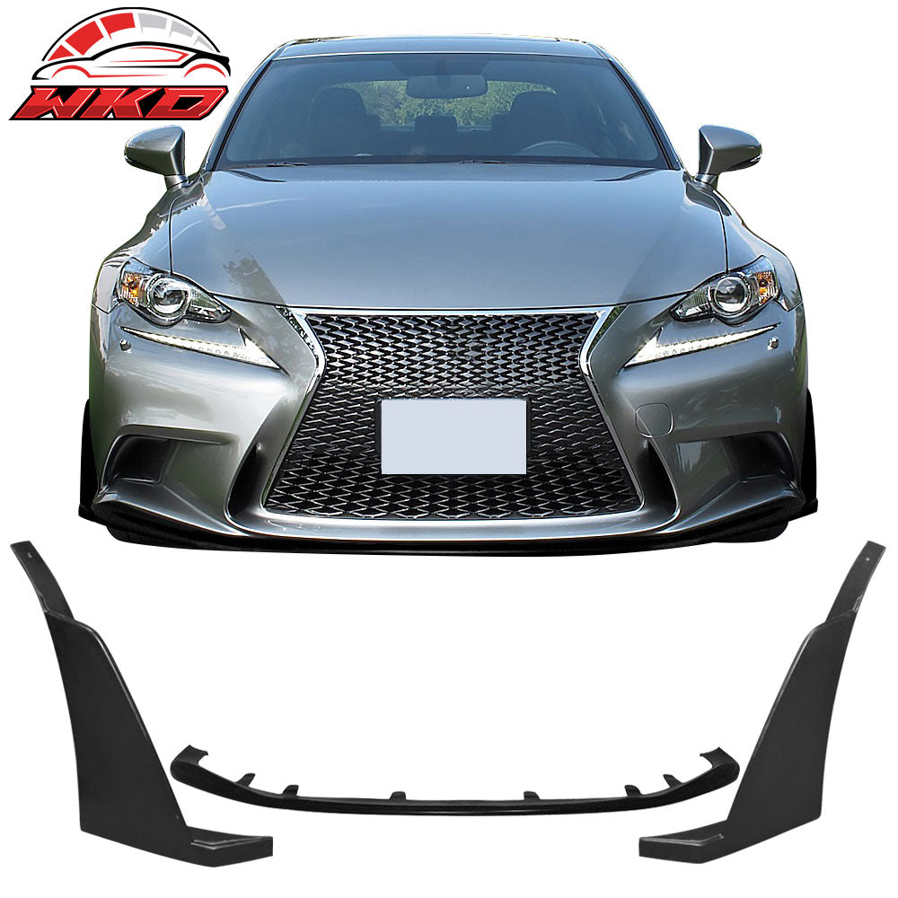 Fits 14-16 Lexus IS F Sport JDM Style Front Bumper Lip + Front Splitter Winglets