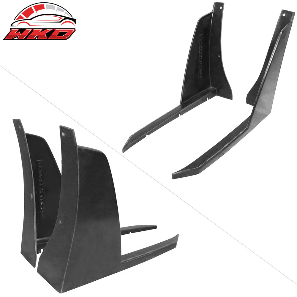Fits 14-16 Scion TC Front Bumper Lip + Front Winglets IKON V3 Style Unpainted PU