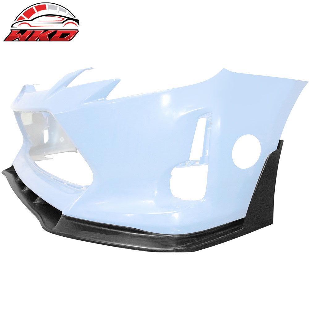 Fits 14-16 Scion TC Front Bumper Lip + Front Winglets IKON V3 Style Unpainted PU