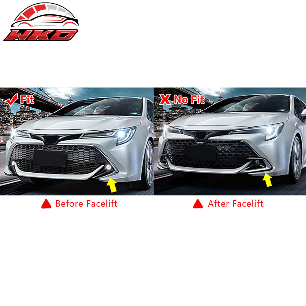 Fits 19-21 Toyota Corolla Auris E210 Hatchback 3PCS Front Bumper Lip Gloss Black