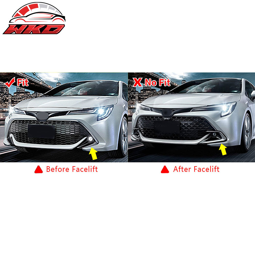 Fits 19-22 Toyota Corolla Front Bumper Lip Spoiler Matte Black ABS Side Canards