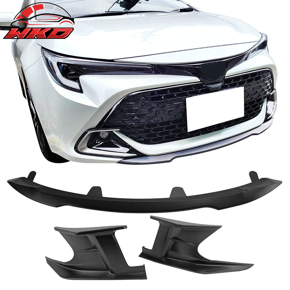 Fits 23-25 Toyota Corolla 5-Door 2PC Side Canards + Front Bumper Lip Matte Black